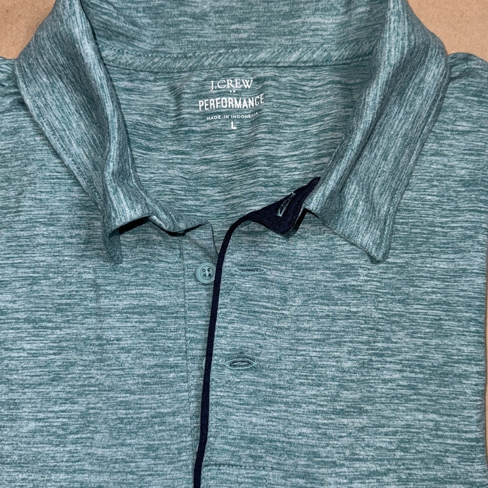 J. Crew Men's Green Performance Polo Shirt